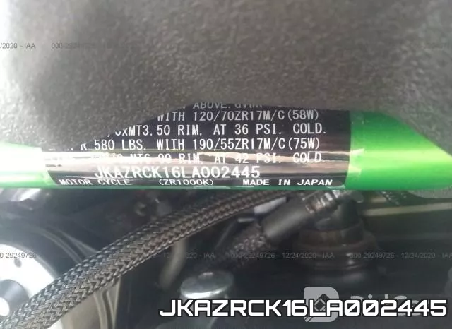 JKAZRCK16LA002445 фото 2