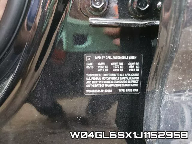 W04GL6SX1J1152958 фото 2
