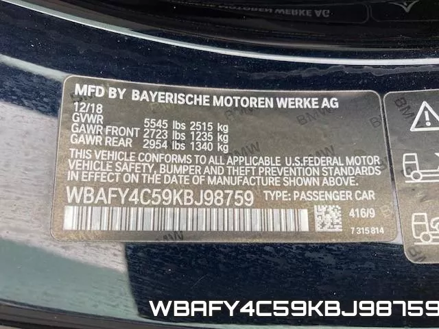 WBAFY4C59KBJ98759 фото 2