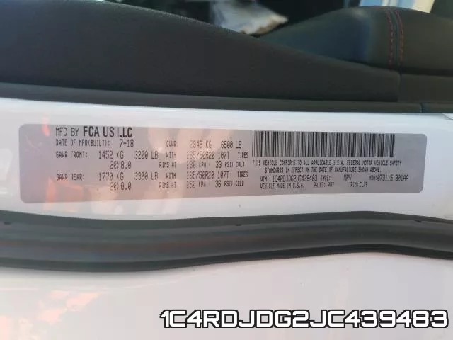 1C4RDJDG2JC439483 фото 2