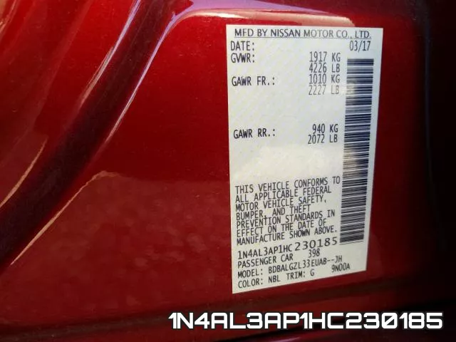 1N4AL3AP1HC230185 фото 2