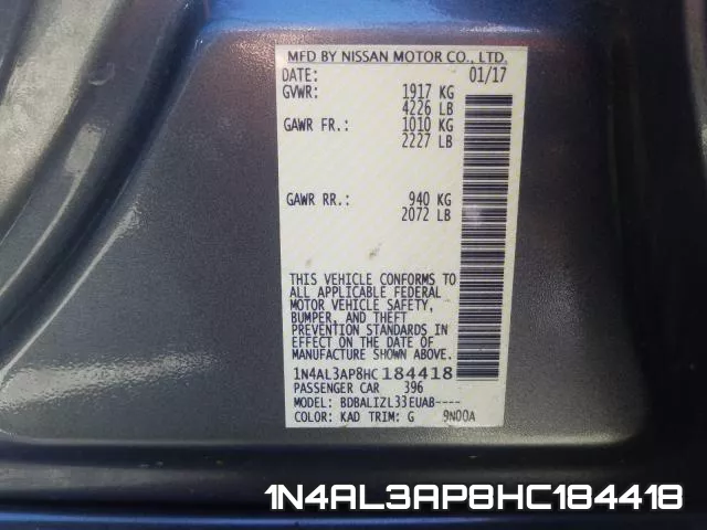 1N4AL3AP8HC184418 фото 2