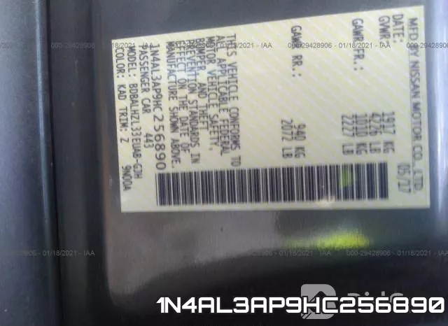 1N4AL3AP9HC256890 фото 9