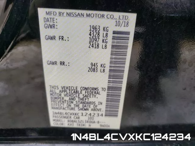 1N4BL4CVXKC124234 фото 2
