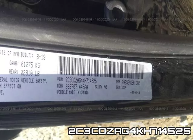 2C3CDZAG4KH714525 фото 10