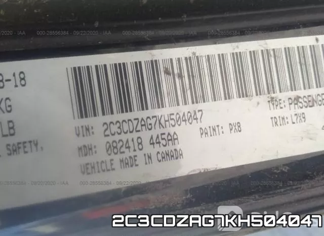 2C3CDZAG7KH504047 фото 10