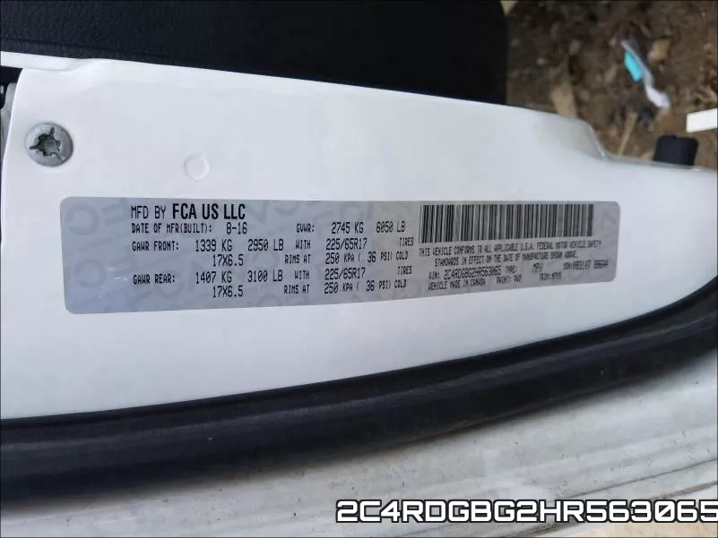 2C4RDGBG2HR563065 фото 2