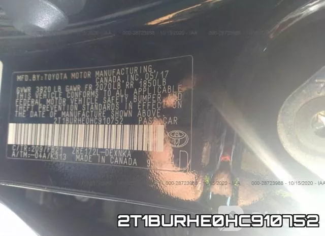 2T1BURHE0HC910752 фото 10