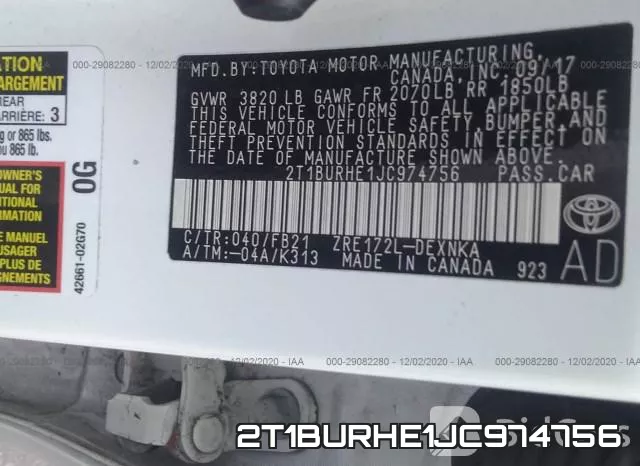 2T1BURHE1JC974756 фото 10