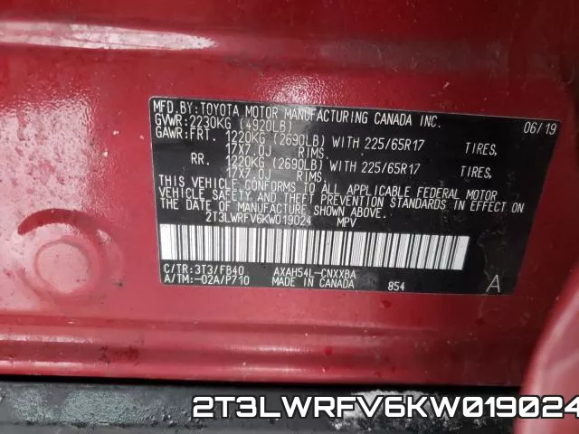 2T3LWRFV6KW019024 фото 2