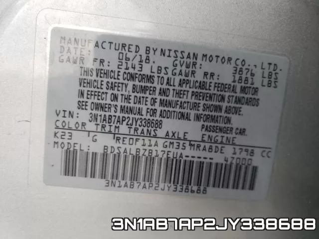 3N1AB7AP2JY338688 фото 2