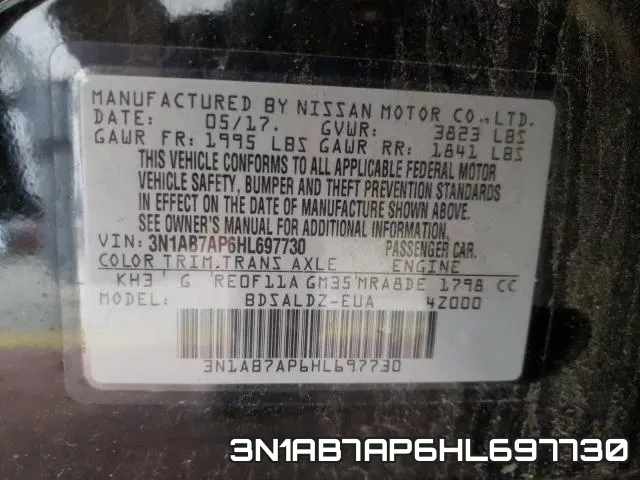 3N1AB7AP6HL697730 фото 2