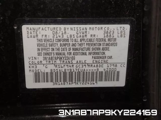 3N1AB7AP9KY224169 фото 2