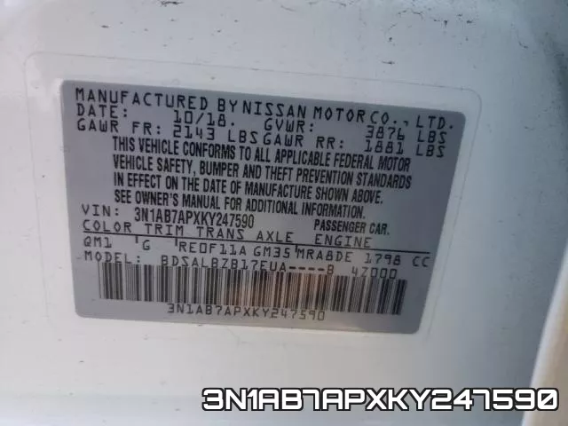 3N1AB7APXKY247590 фото 2