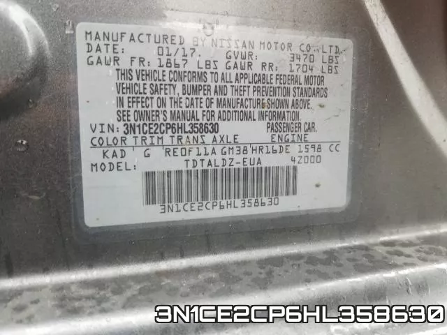 3N1CE2CP6HL358630 фото 2