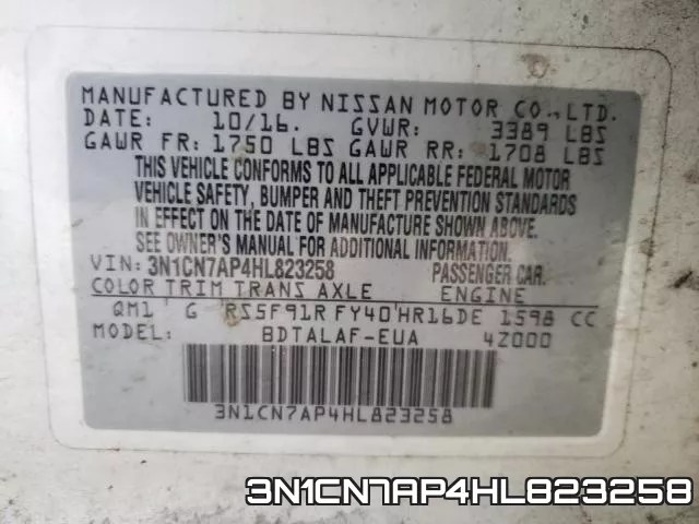 3N1CN7AP4HL823258 фото 2