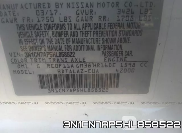 3N1CN7AP5HL858522 фото 9