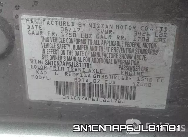 3N1CN7AP6JL811781 фото 10