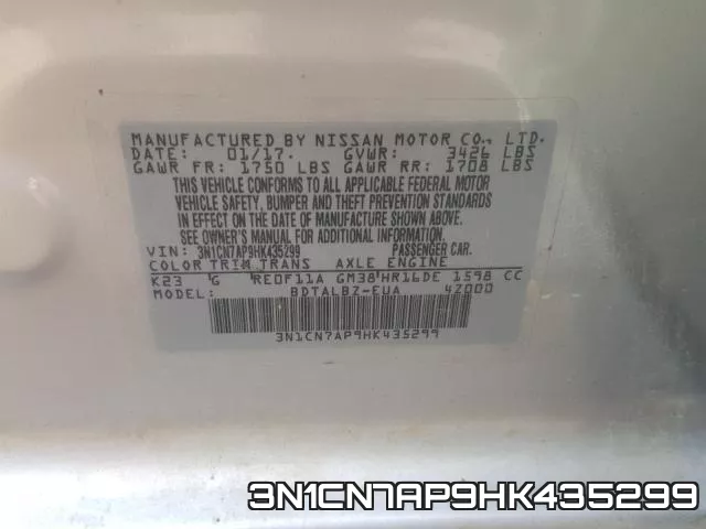 3N1CN7AP9HK435299 фото 2