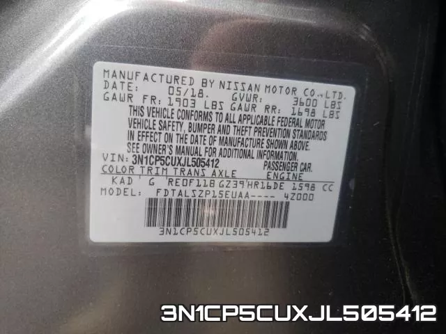 3N1CP5CUXJL505412 фото 2