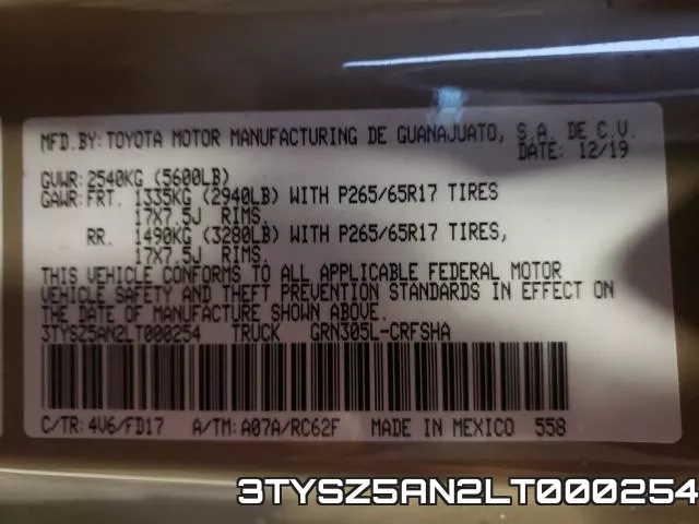 3TYSZ5AN2LT000254 фото 2