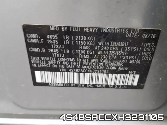 4S4BSACCXH3231105 фото 2