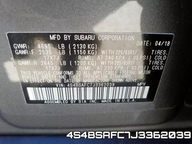 4S4BSAFC7J3362039 фото 2