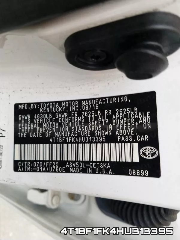 4T1BF1FK4HU313395 фото 2