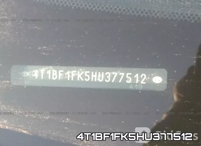 4T1BF1FK5HU377512 фото 10