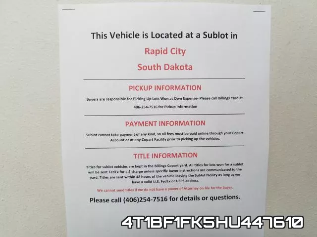 4T1BF1FK5HU447610 фото 10