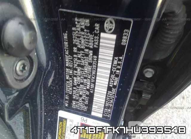 4T1BF1FK7HU393548 фото 10