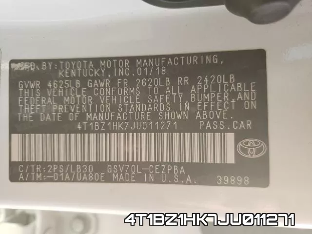 4T1BZ1HK7JU011271 фото 2