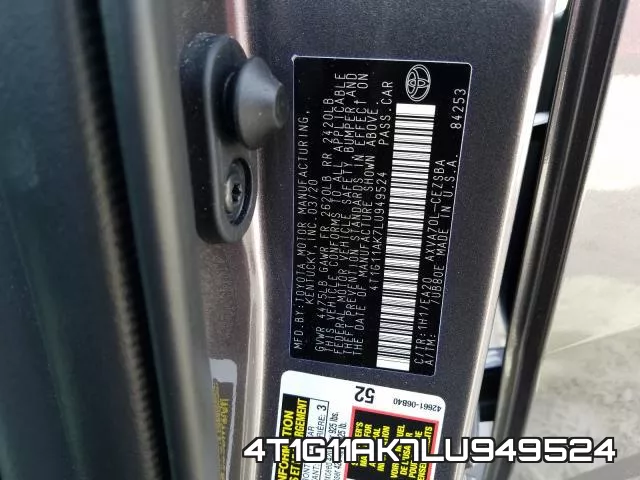 4T1G11AK7LU949524 фото 2