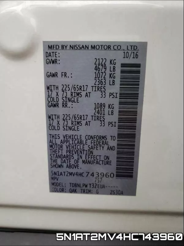 5N1AT2MV4HC743960 фото 2