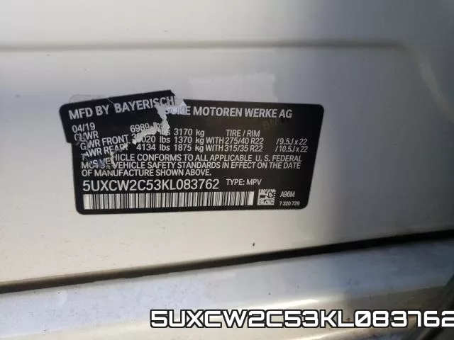5UXCW2C53KL083762 фото 2