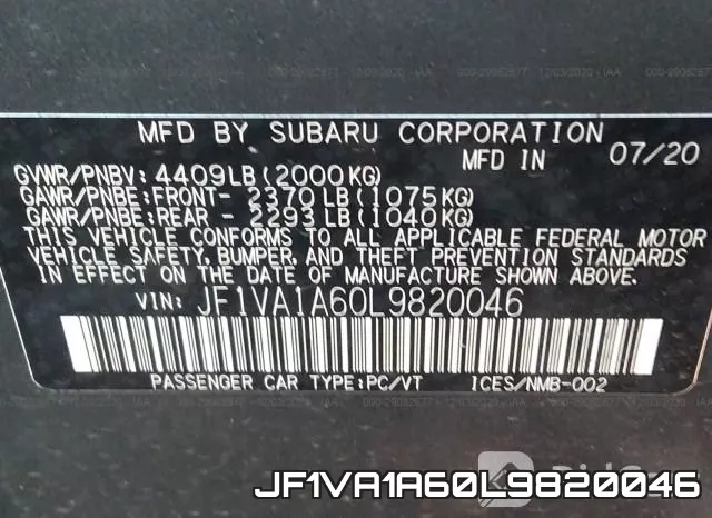 JF1VA1A60L9820046 фото 10
