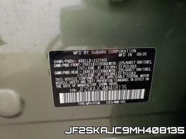 JF2SKAJC9MH408135 фото 2