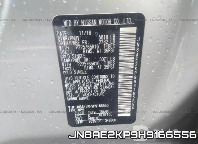 JN8AE2KP9H9166556 фото 10