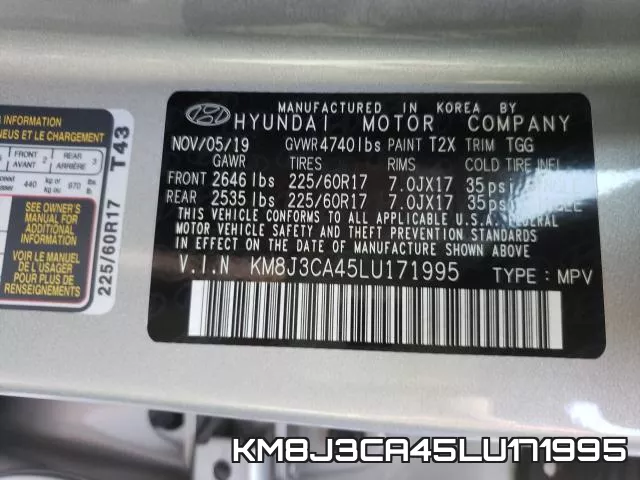 KM8J3CA45LU171995 фото 2