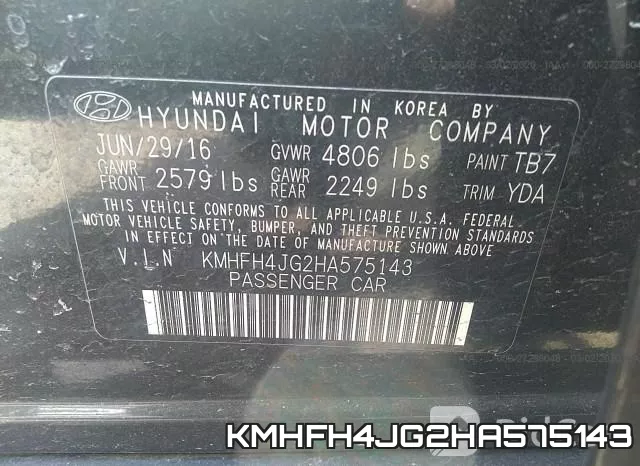 KMHFH4JG2HA575143 фото 10