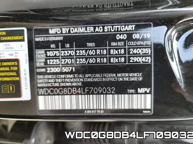 WDC0G8DB4LF709032 фото 2