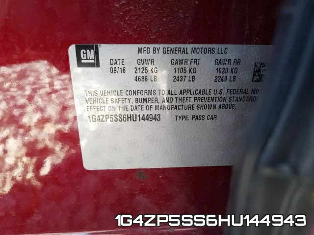 1G4ZP5SS6HU144943 фото 2