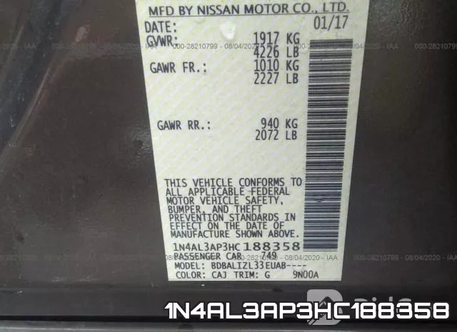 1N4AL3AP3HC188358 фото 9
