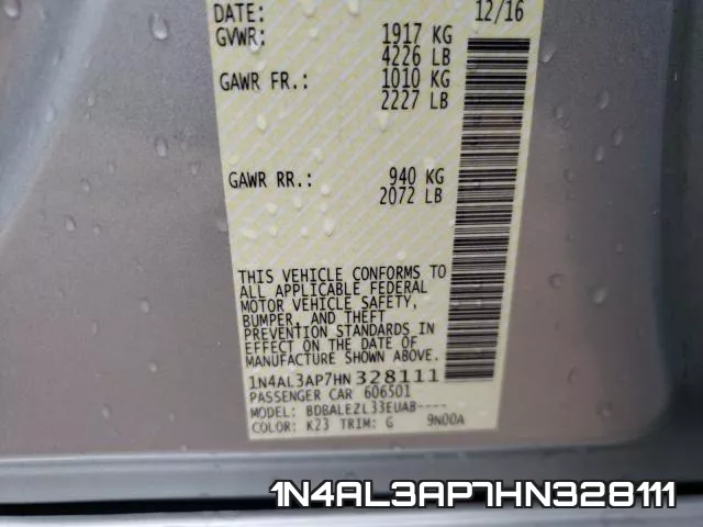 1N4AL3AP7HN328111 фото 2