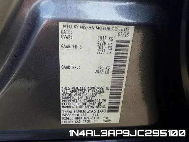 1N4AL3AP9JC295100 фото 2