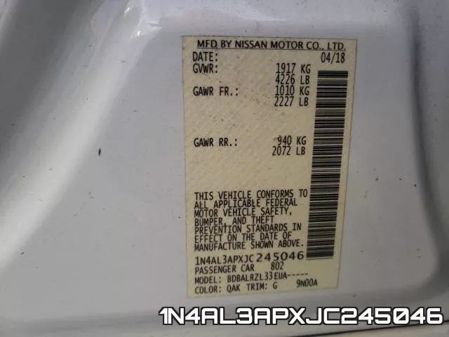 1N4AL3APXJC245046 фото 2