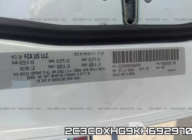 2C3CDXHG9KH692970 фото 9
