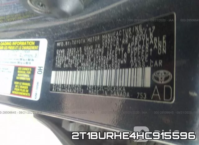 2T1BURHE4HC915596 фото 8