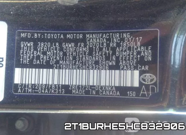 2T1BURHE5HC832906 фото 10