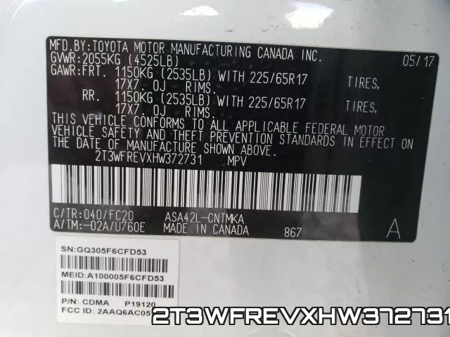 2T3WFREVXHW372731 фото 2